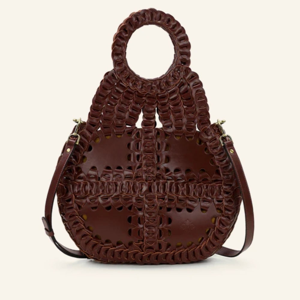 NEW Patricia Nash TICCI Chainlink Leather Purse in Beet Red
